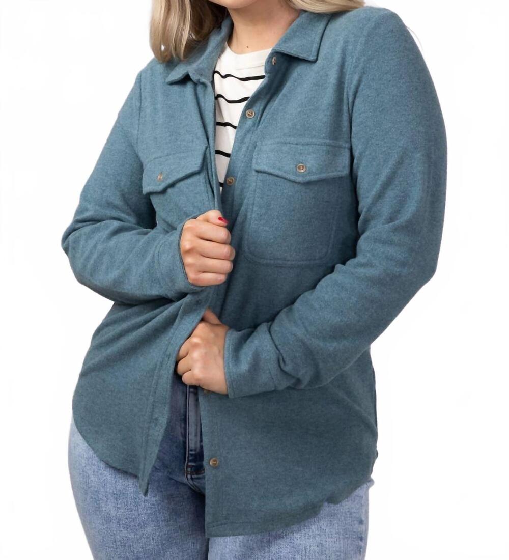 NEW THREAD & SUPPLY cassian soft luxe button up shirt in teal blue